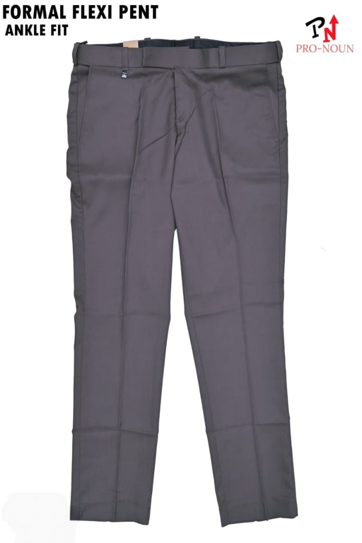 Pro-Noun Men's Men's Formal Trouser Pants With Adjustable belt D No- Signature 292-8 (30-36)- Copper Grey