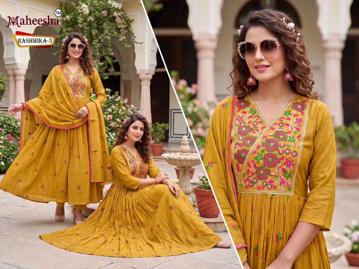Rani Vastram Women's Ethnic Wear Suit & Bottom Set with Dupatta- Rashmika-3