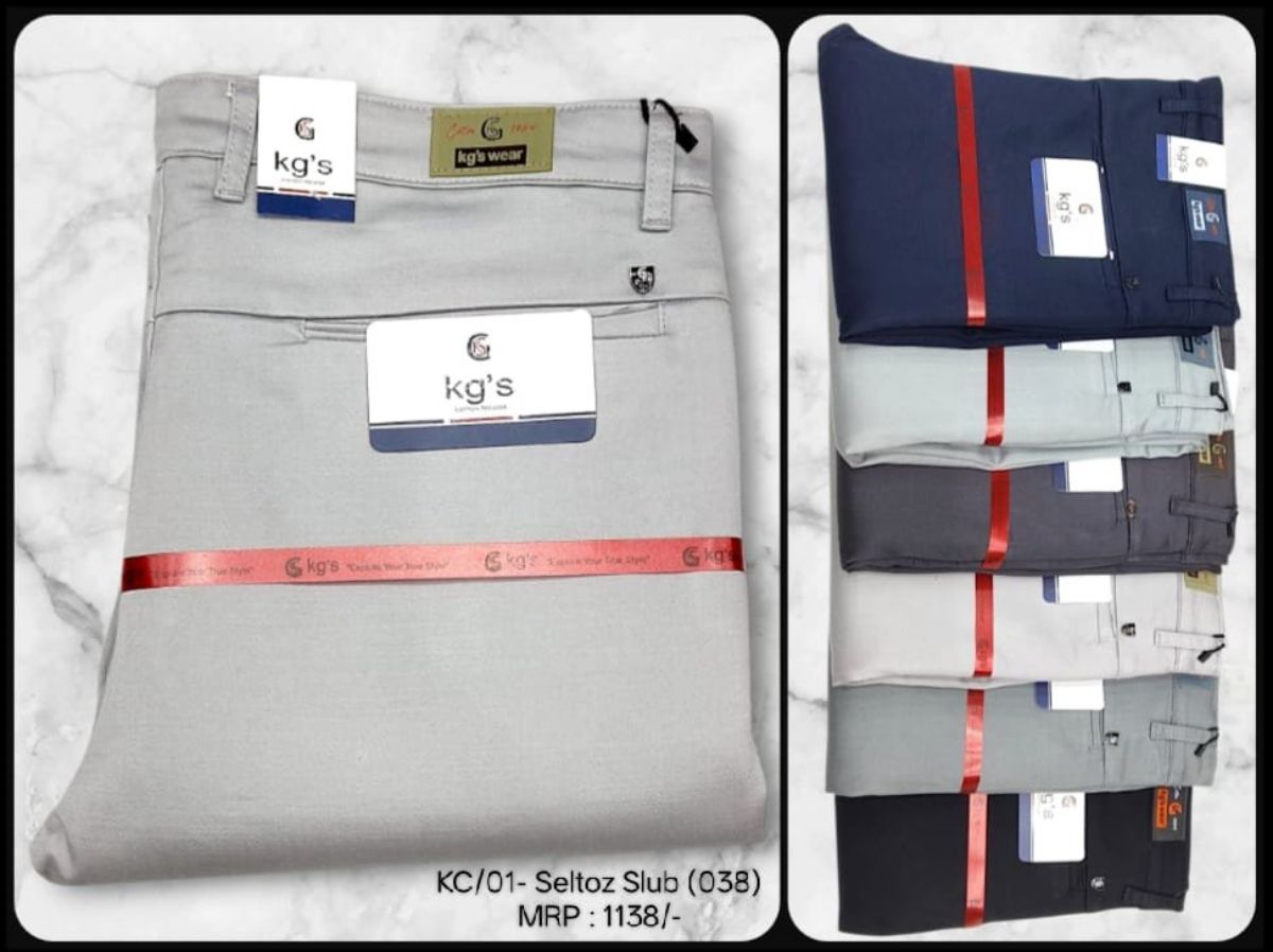 Trouser For Men's - KC/01- Seltoz Slub (038) Cotton Trouser