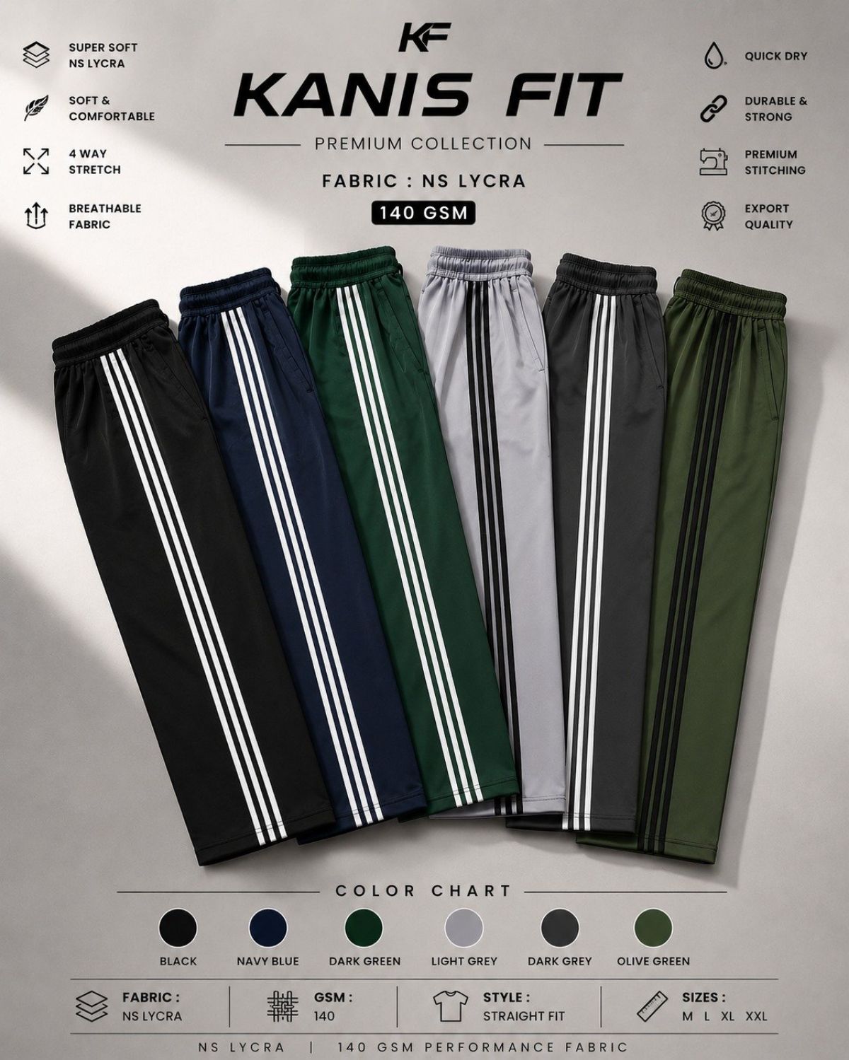 Men's NS Lycra Impoted Fabric Trackpants