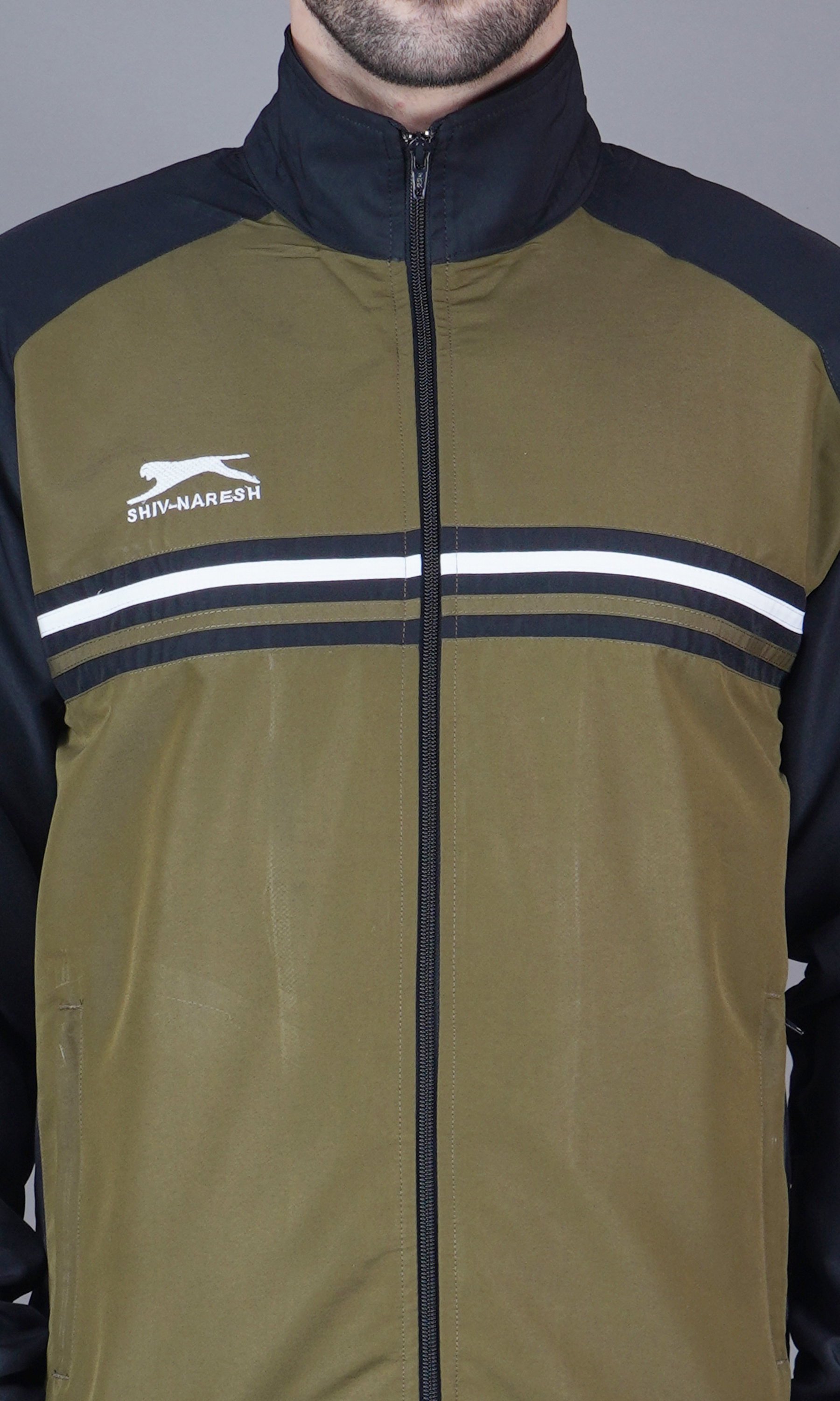 Men's Tracksuit  469B-Black/Olive-S-TZ