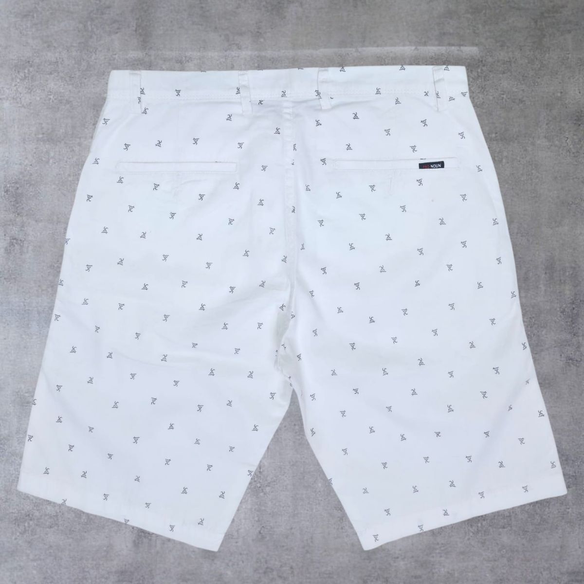 Pro-Noun Men's Pure Cotton Printed Shorts-805 (28-36)-White