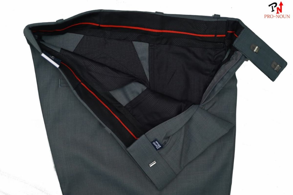 Pro-Noun Men's  Formal Trouser Pants With Adjustable belt D No- Signature 241-6 (28-32)- Cement Grey