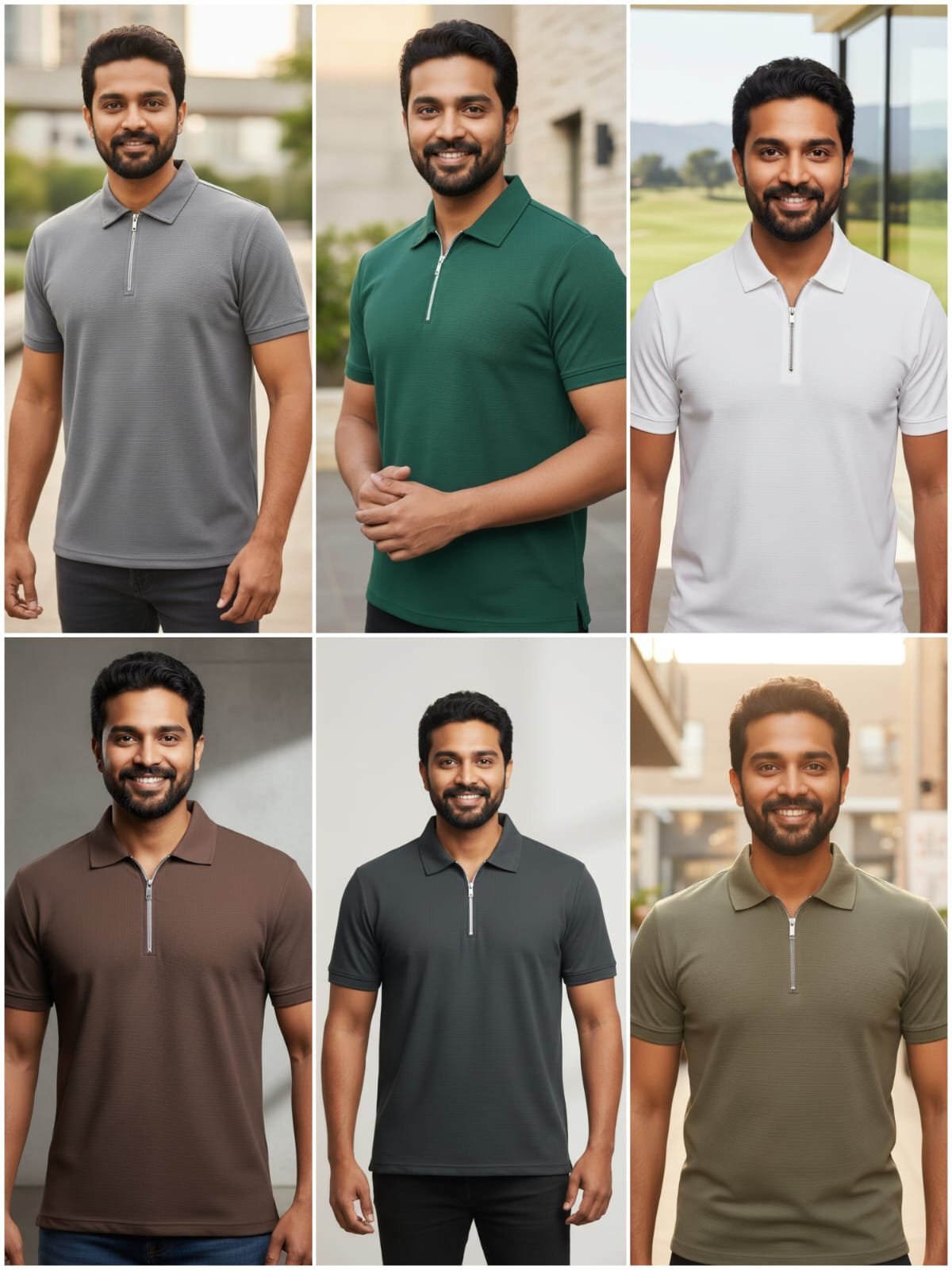 T-SHIRT FOR MEN M TO 2XL SIZE ZIPPER