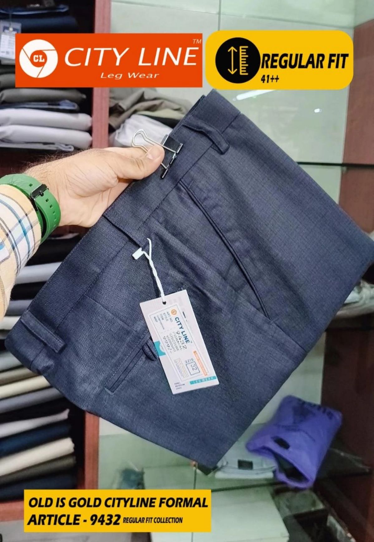 Men's Premium Poly Cotton Formal Pants -9432