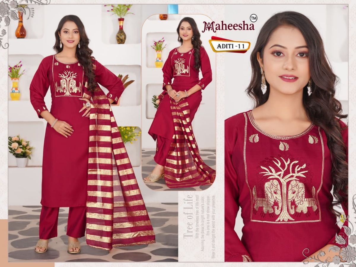 Rani Vastram Women's Ethnic Wear Suit & Bottom Set with Dupatta- Aditi 11