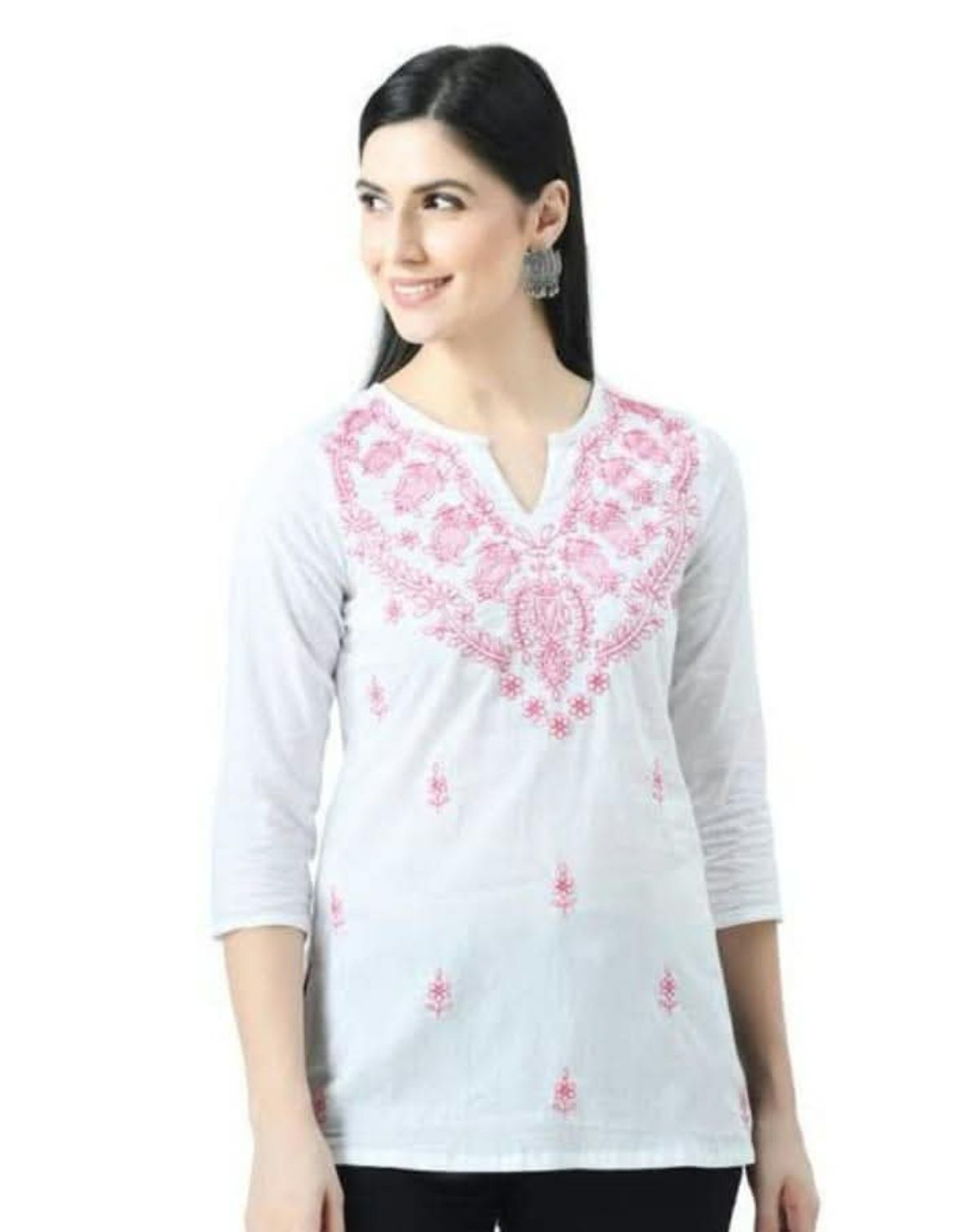 Women's Plain Short Cotton Kurta