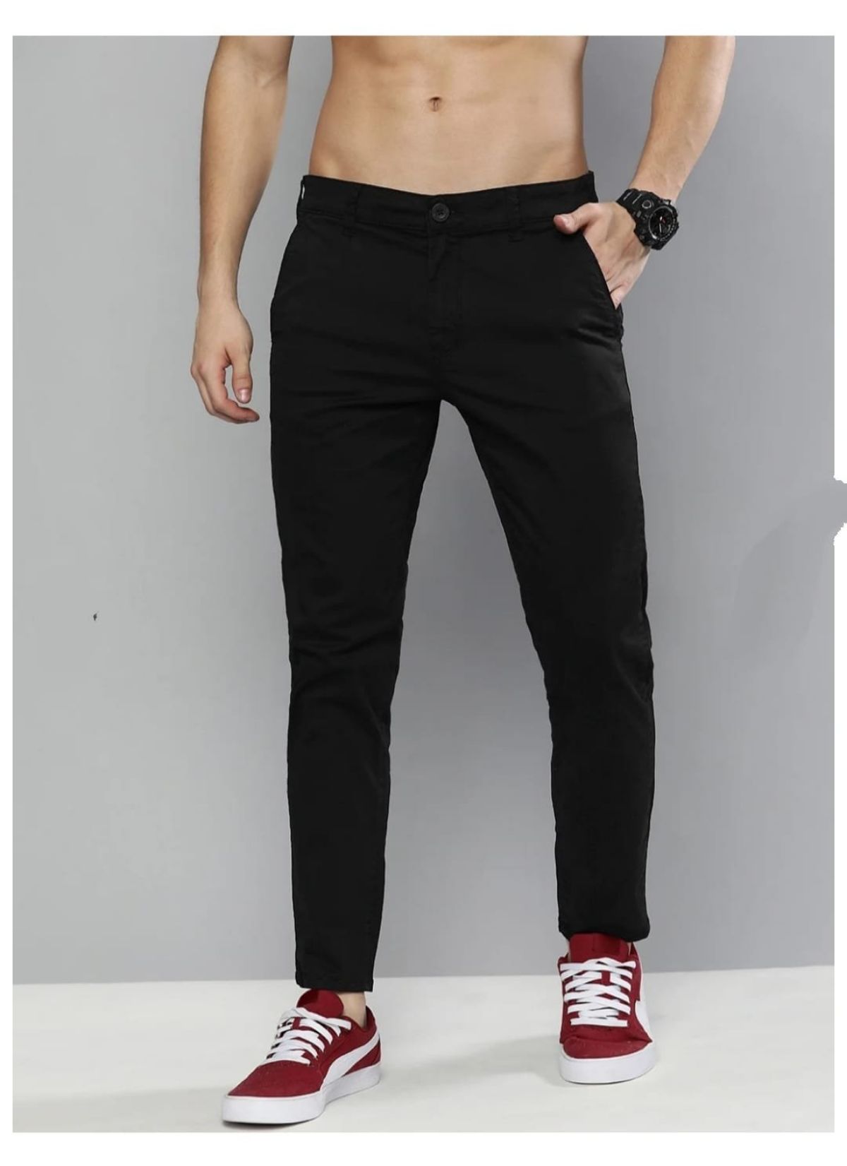 KRX Men's 8000 Knee Cut Black Jeans (38-42)