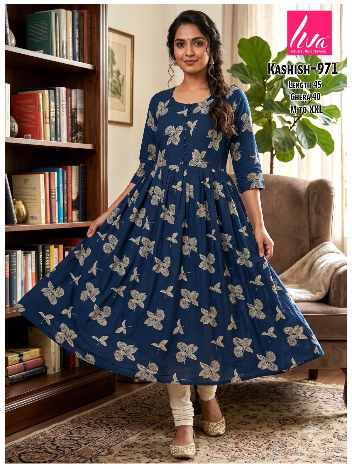 Women's Ethnic Wear Printed Rayon Ghera Kurti-Kashish -971