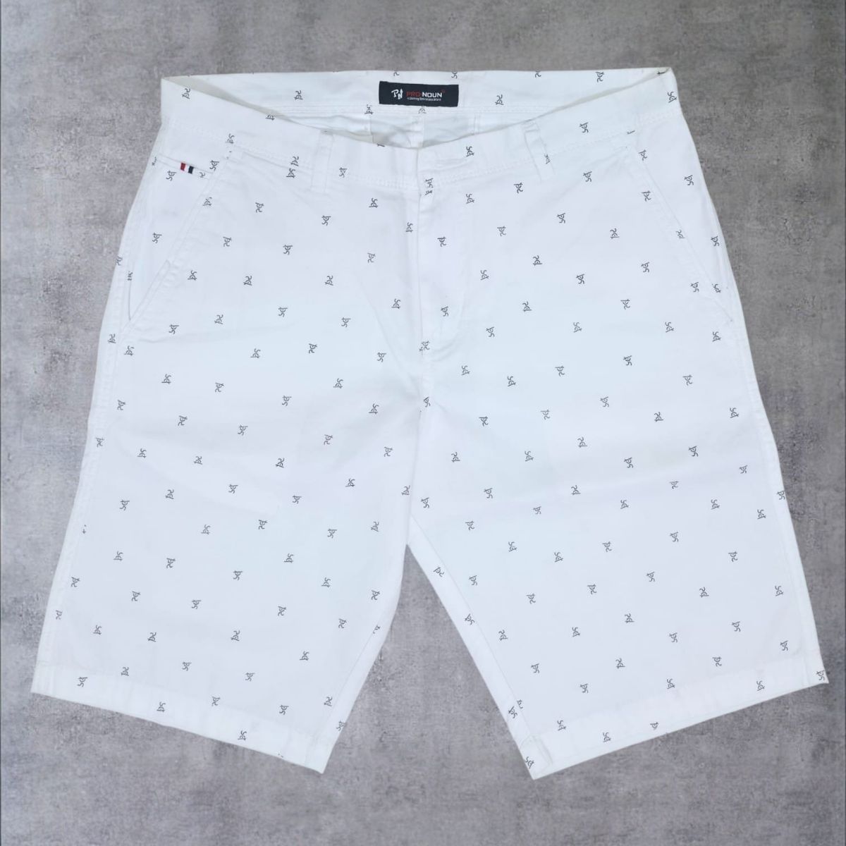 Pro-Noun Men's Pure Cotton Printed Shorts-805 (30-38)-White