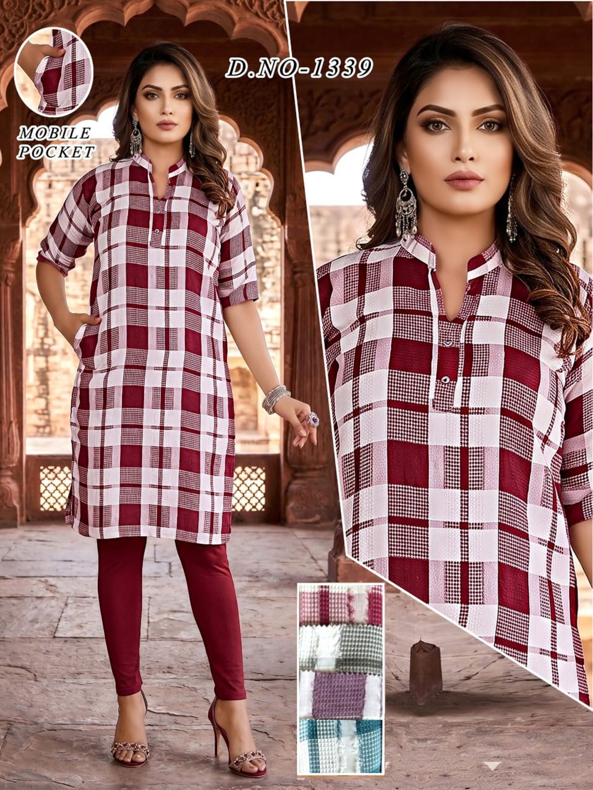 Women's Bombay State Checks and Mobile Pocket Suit-1339