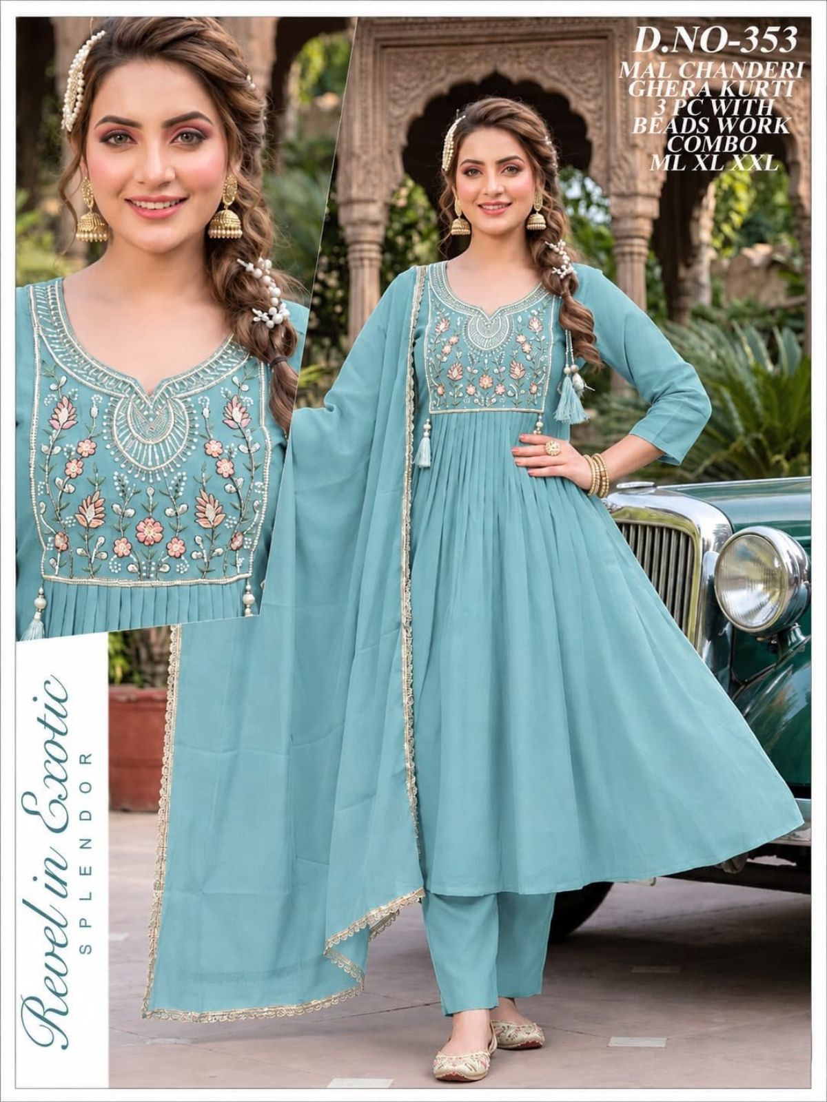 Women's Anarkali Frock Suit with dupatta D No- 353