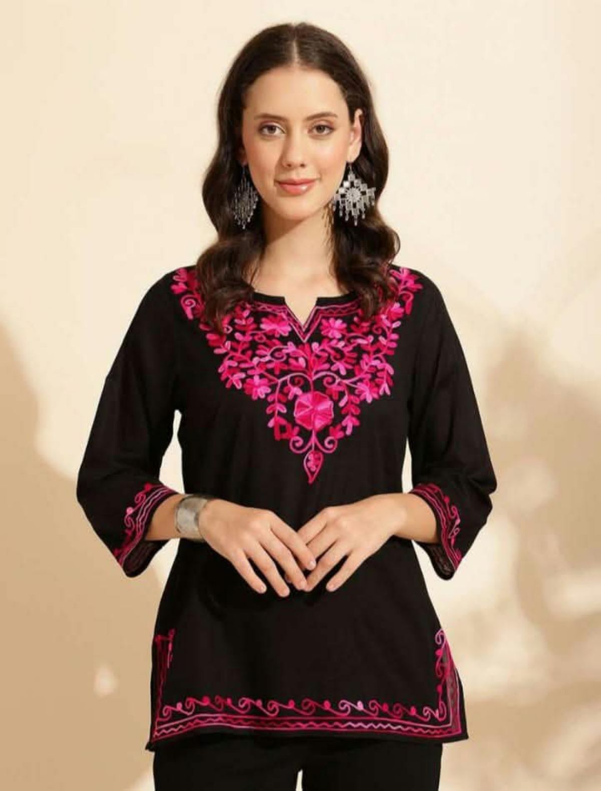 Women's Plain Short Cotton Kurta