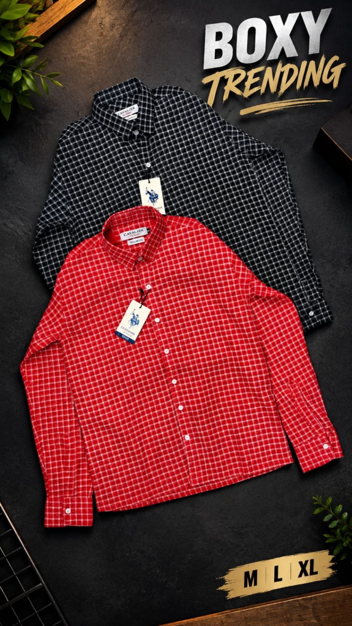 Men's Shirts Boxy Fit Checks Brushing