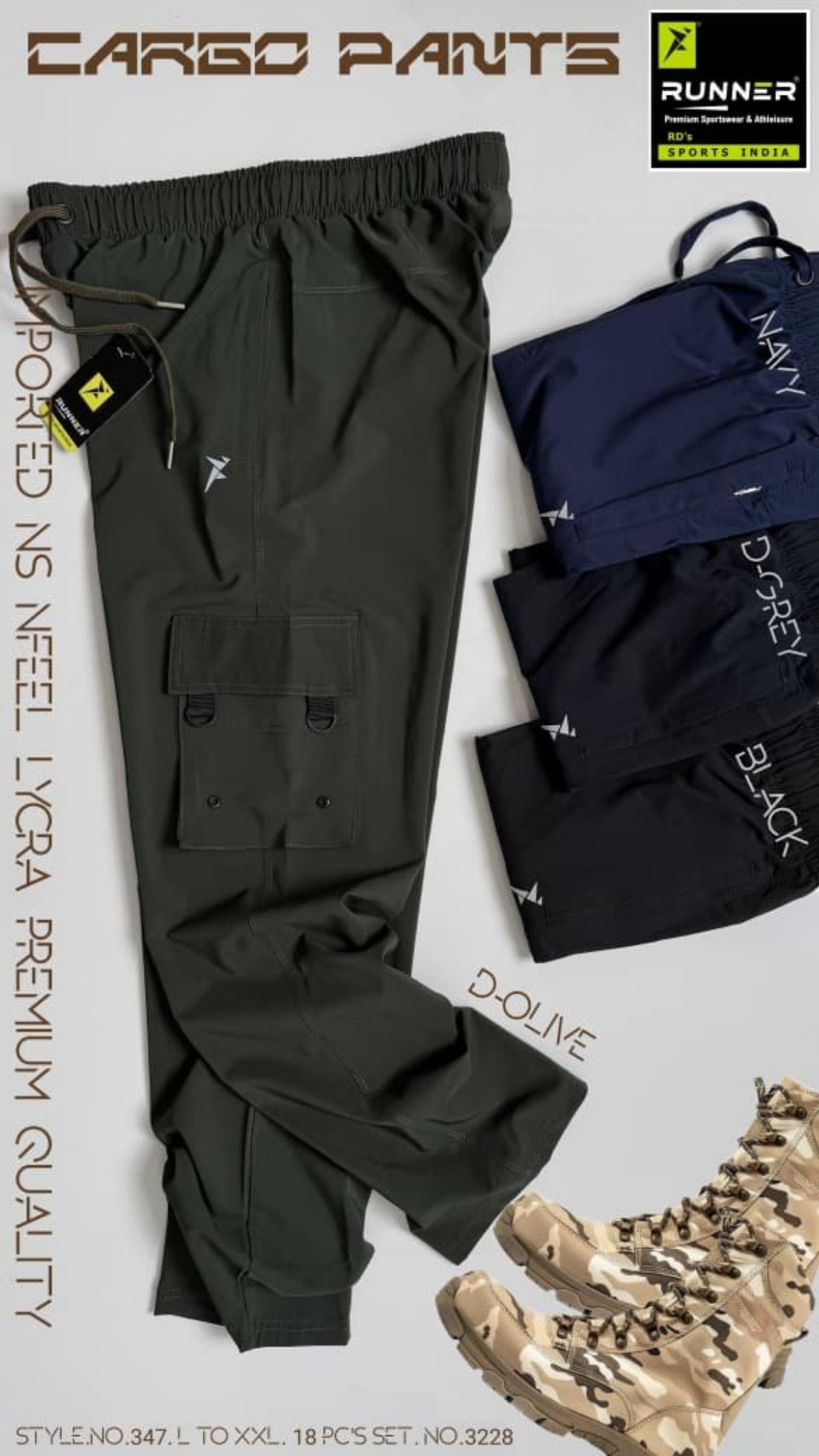 RUNNER Men's Cargo Pants D No- 347
