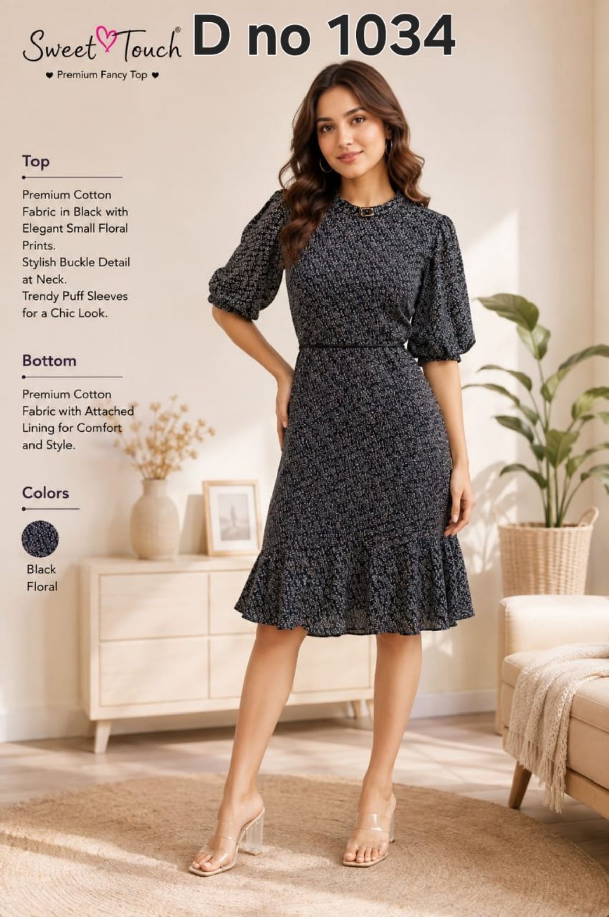Women's Middy Dress-1034 (L)