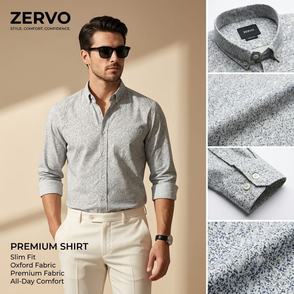Zervo Men's Cotton Oxford Printed Shirts