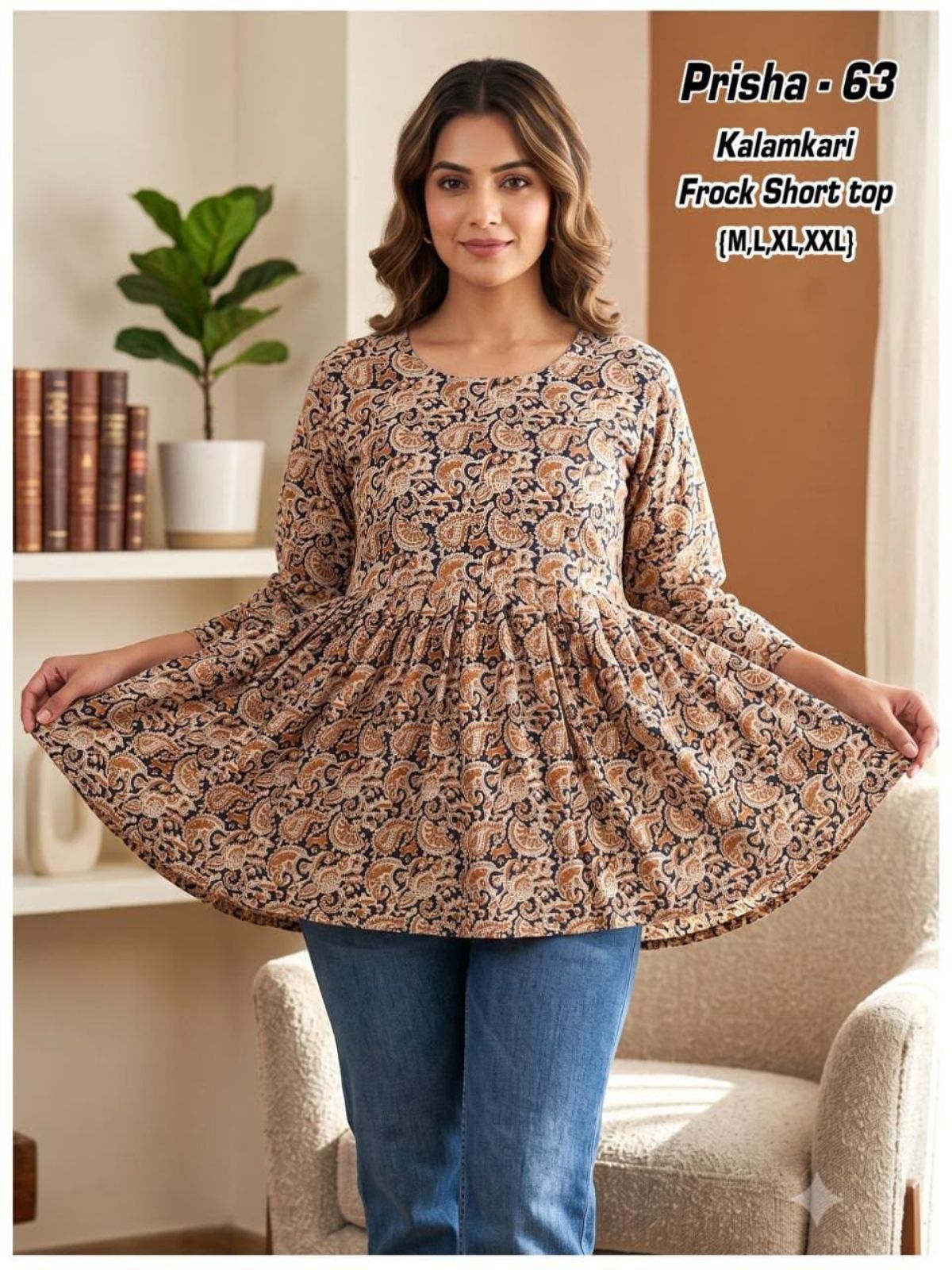 Women's Short Ghera Top- Prisha-63