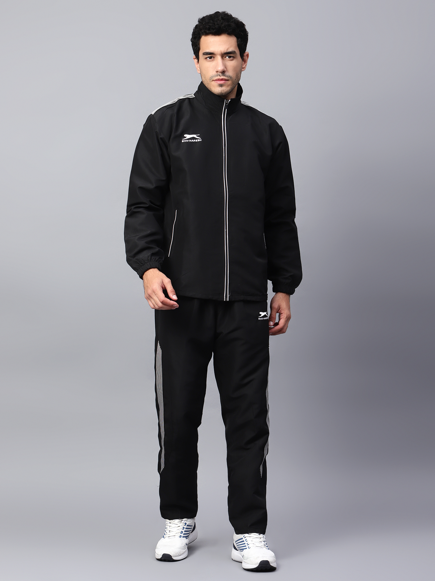 Men's Tracksuit  493A-Black/White-L-TZ