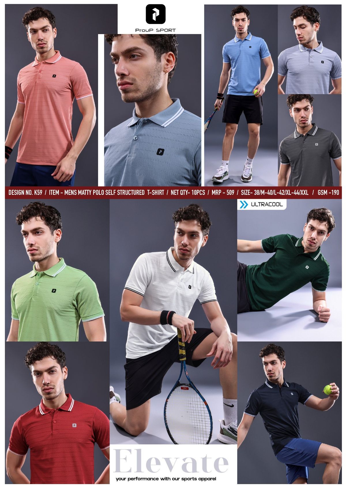 Men's Plain Matty Coller Neck Half Sleeves T-shirts D No- K-59