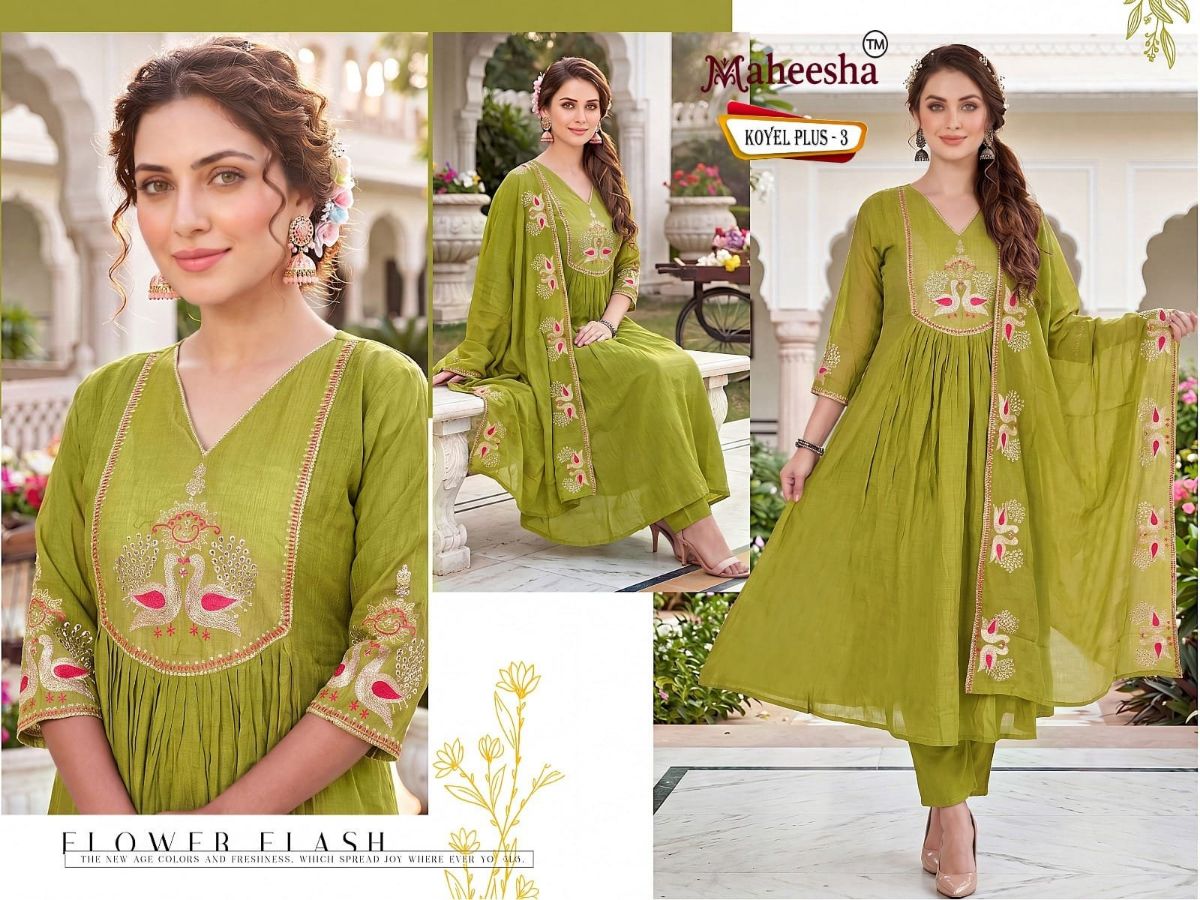 Rani Vastram Women's Ethnic Wear Suit & Bottom Set with Dupatta- Koyel Plus 3