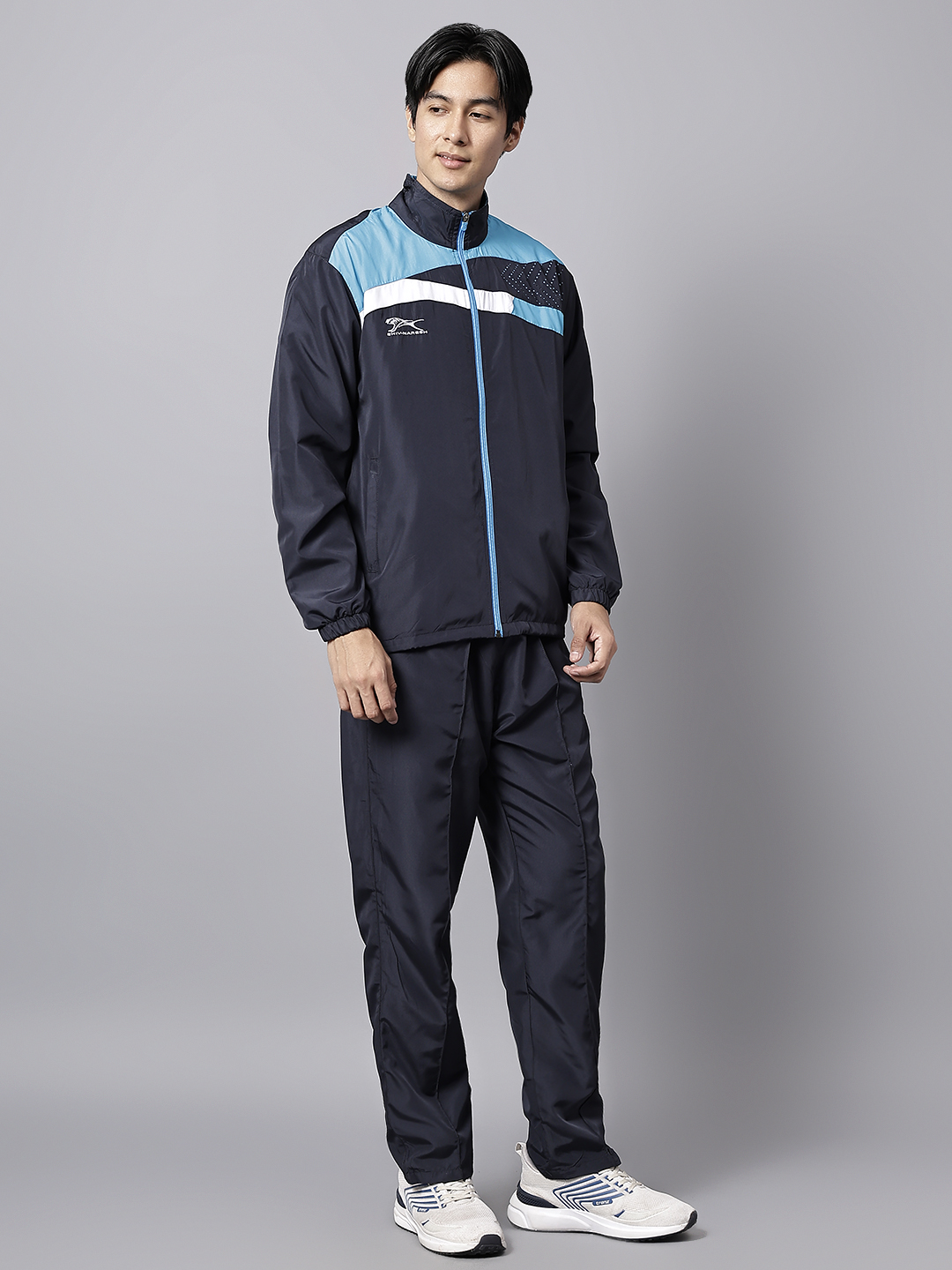 Men's Tracksuit  494A-Navy/Cyan/White-XL-TZ