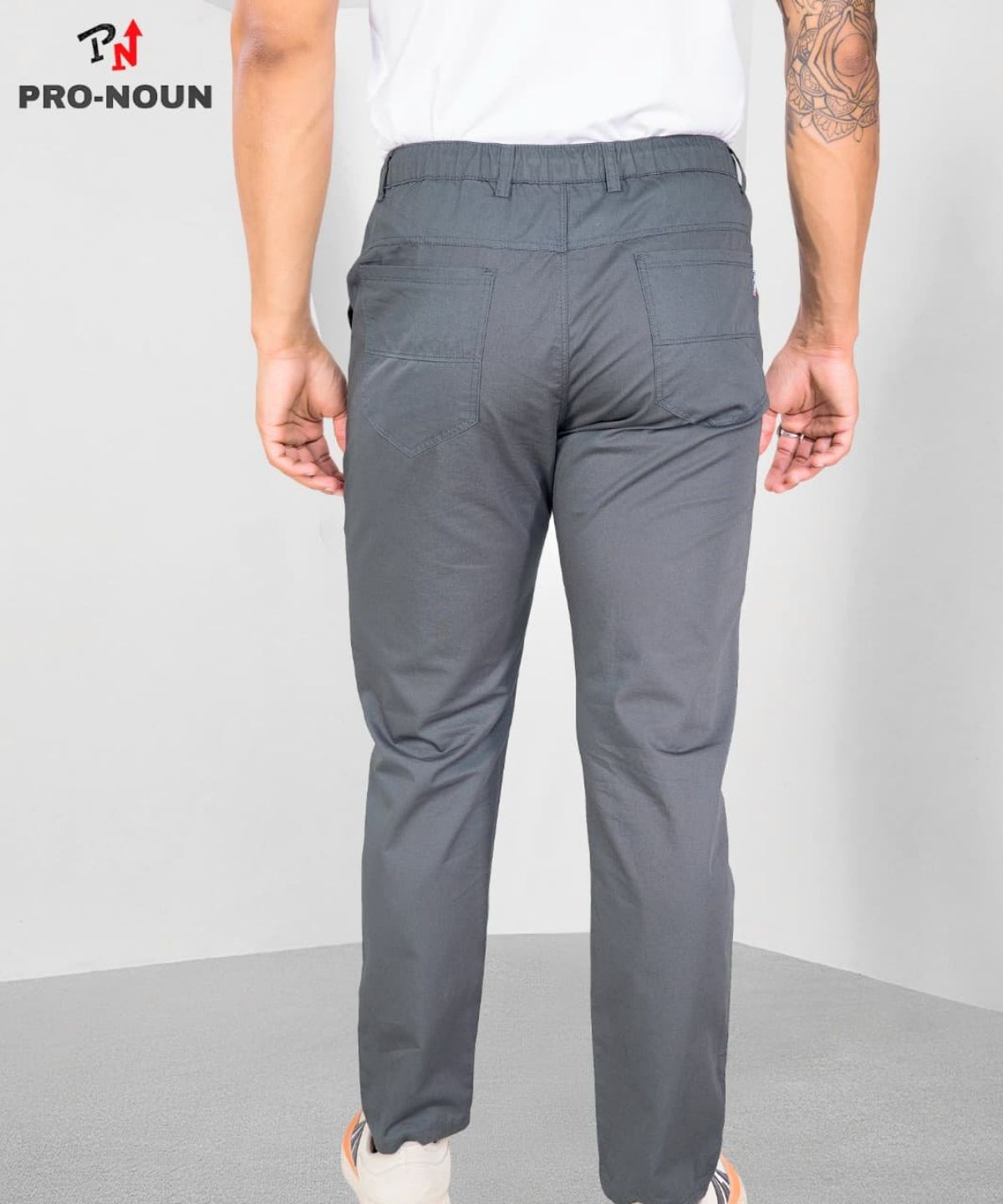 Pro-Noun Men's Lounge Wear Cotton Trackpant- D No- 1715 (L-3XL)-Grey
