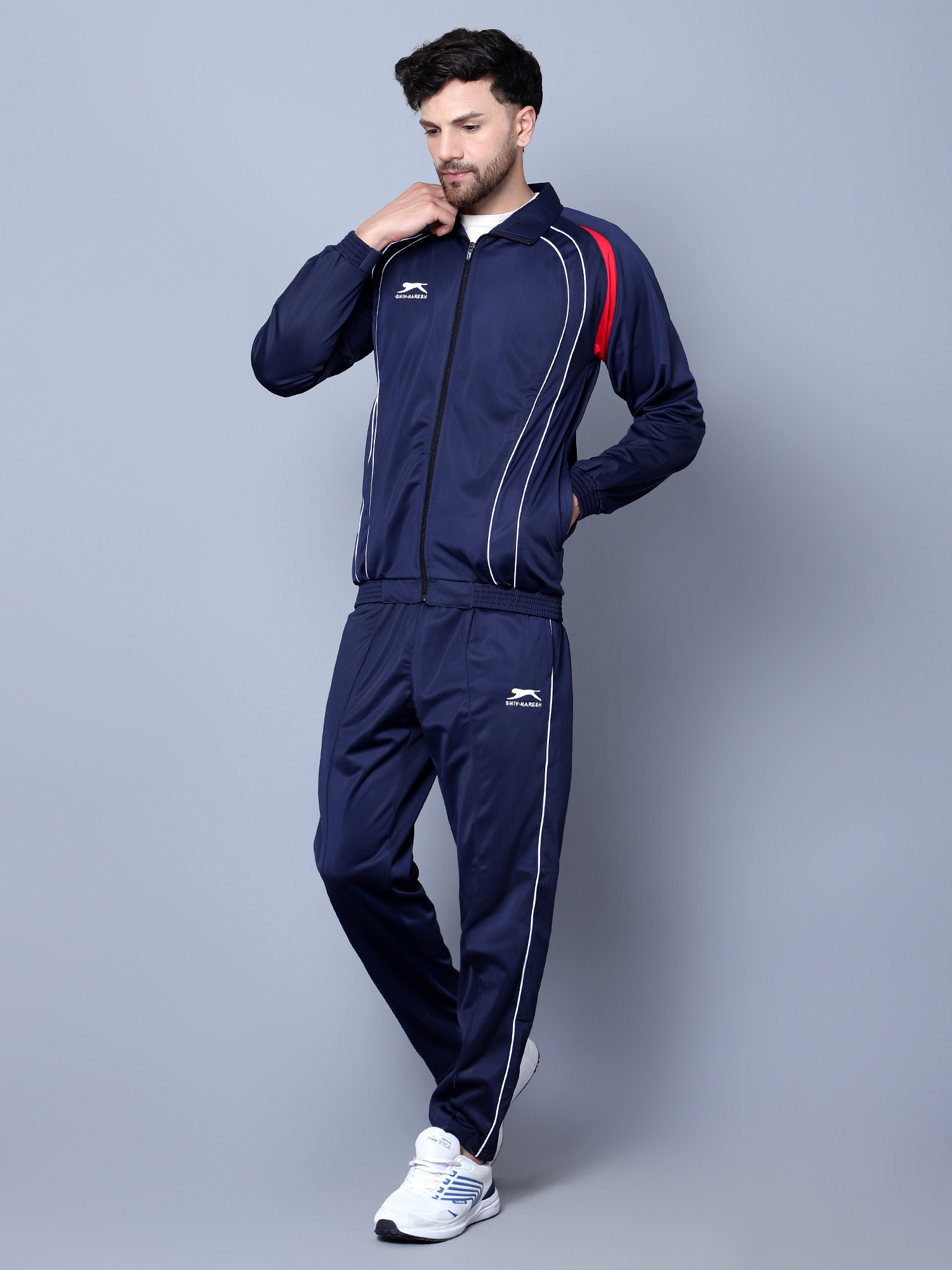 Men's Tracksuit  435A-TP-Navy/Red/White-L