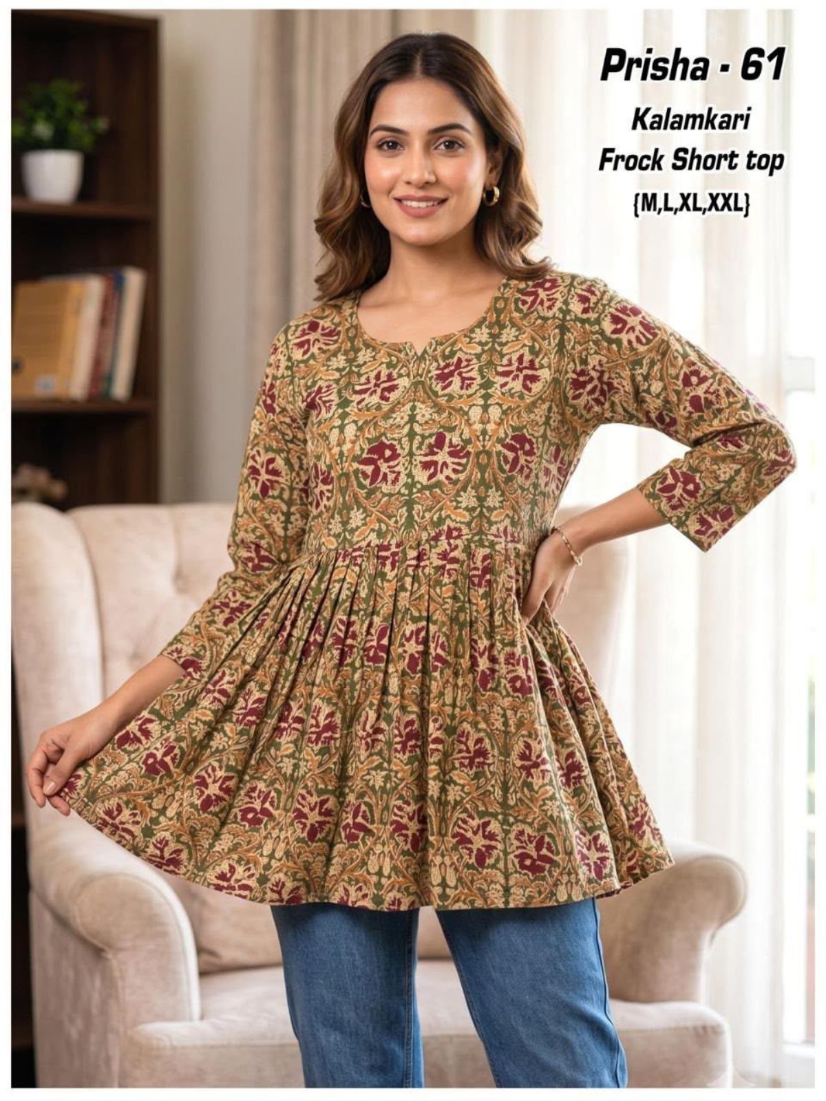 Women's Short Ghera Top- Prisha-61