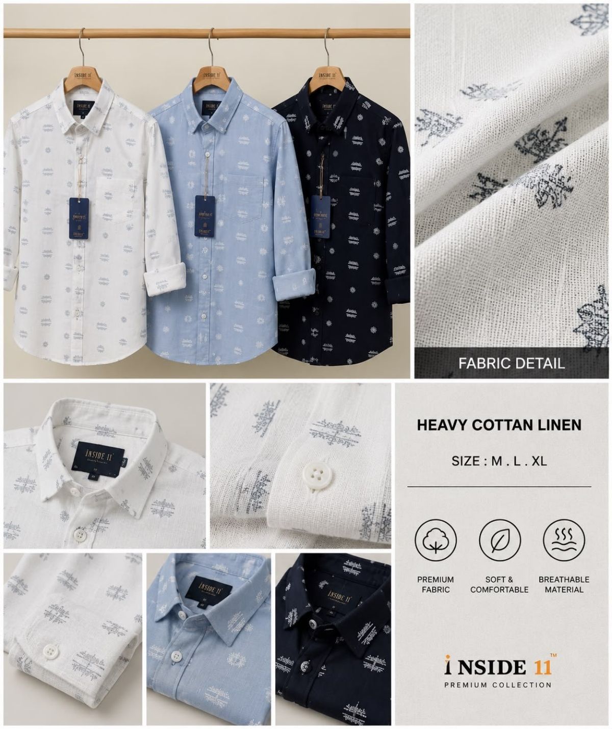 Men's Natural Cotton Shirts