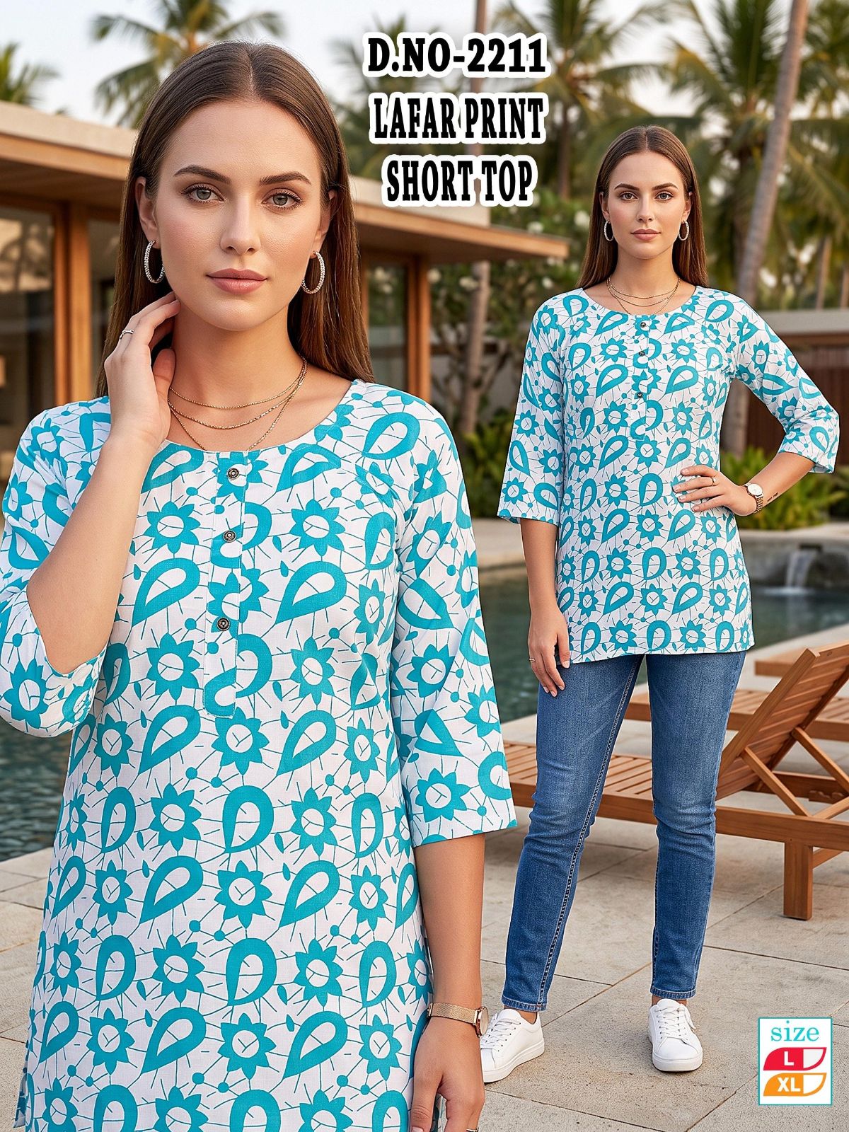 Women's Rayon Short Kurti- D No-2211