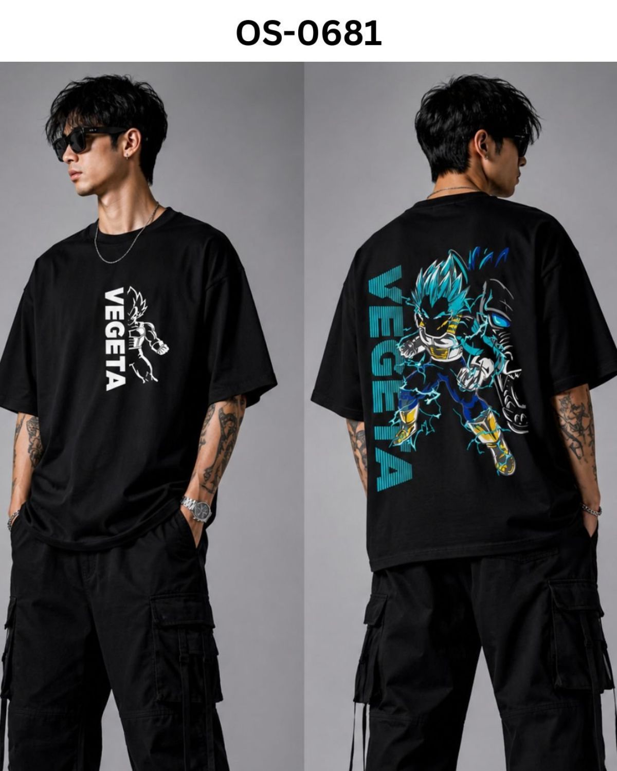 TOMHIDDLE MENS PRINTED DROP SHOULDER T-SHIRT- A4-OS-0681