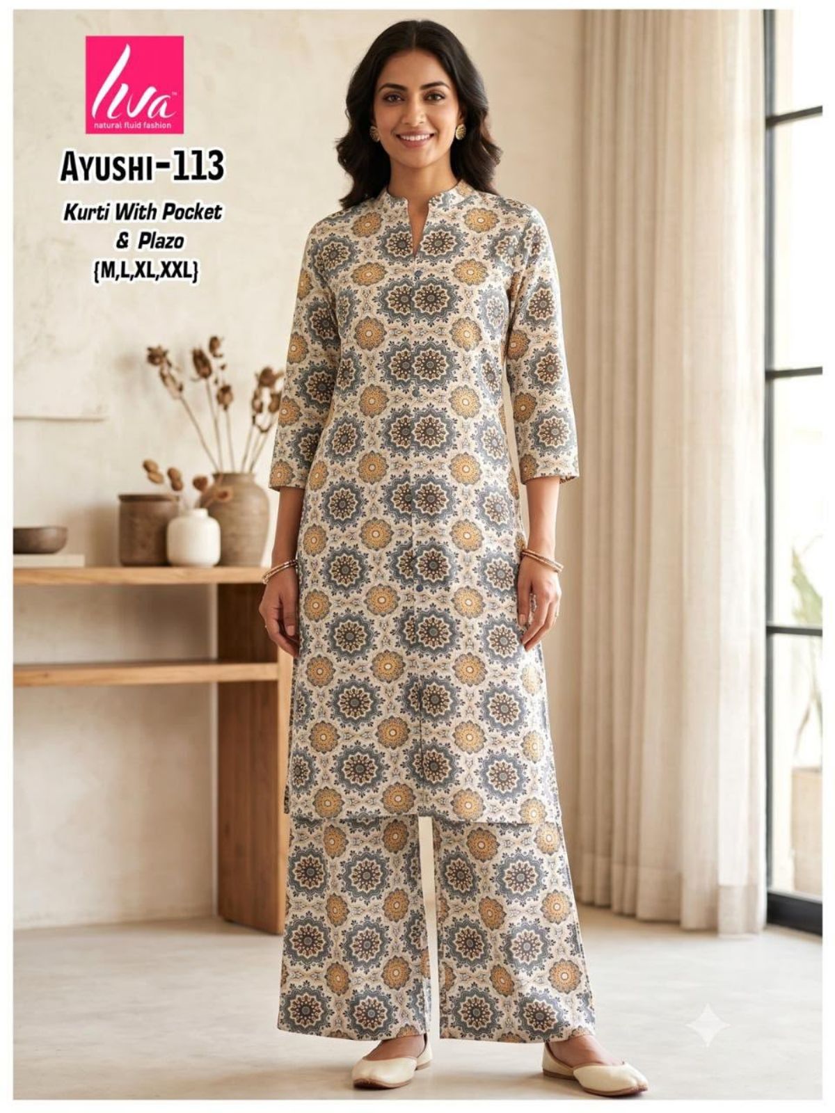 Women's Ethnic Wear Set with Kurti Pocket-Ayushi-113