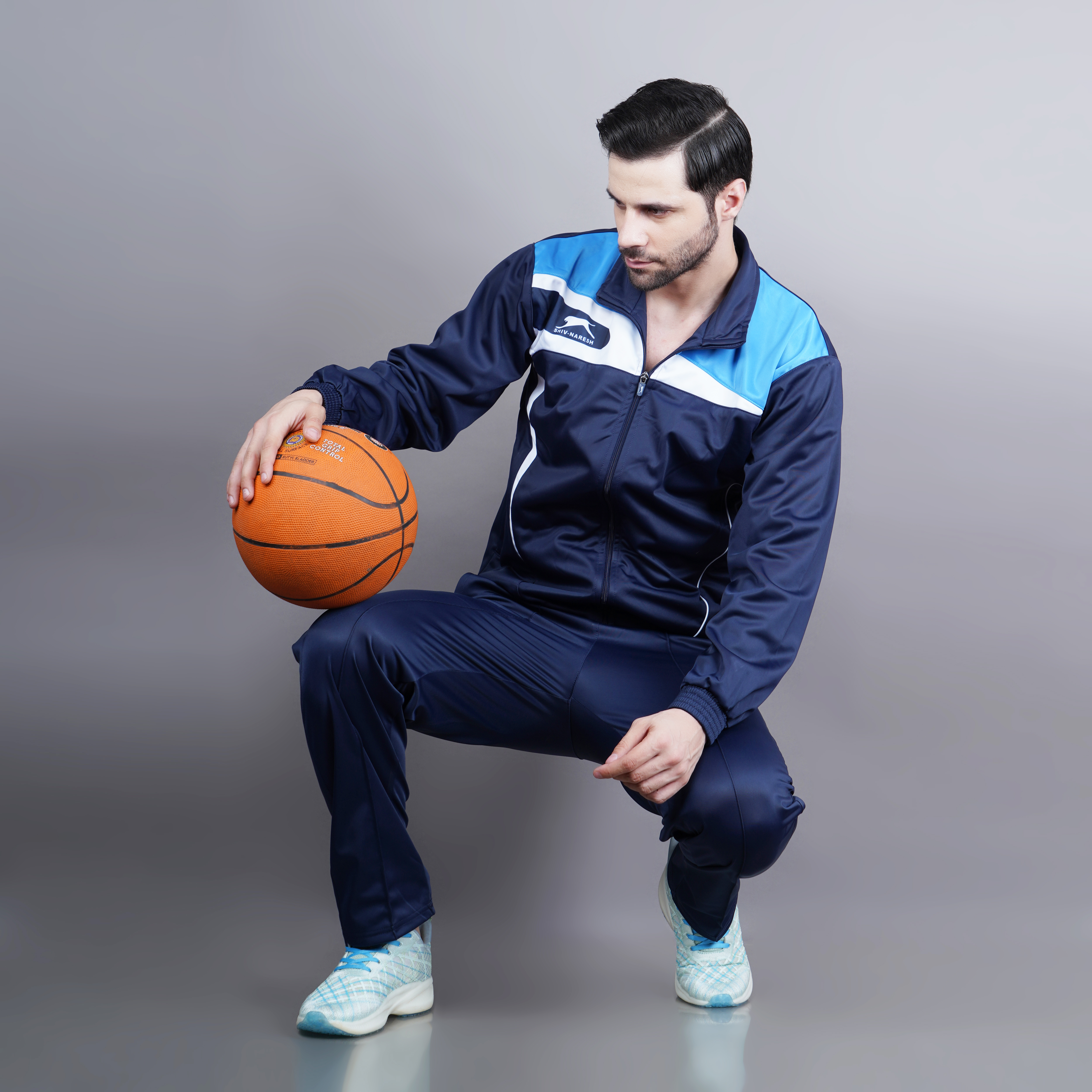 Men's Tracksuit  459A-TP-Navy/Turkish Blue/White-M