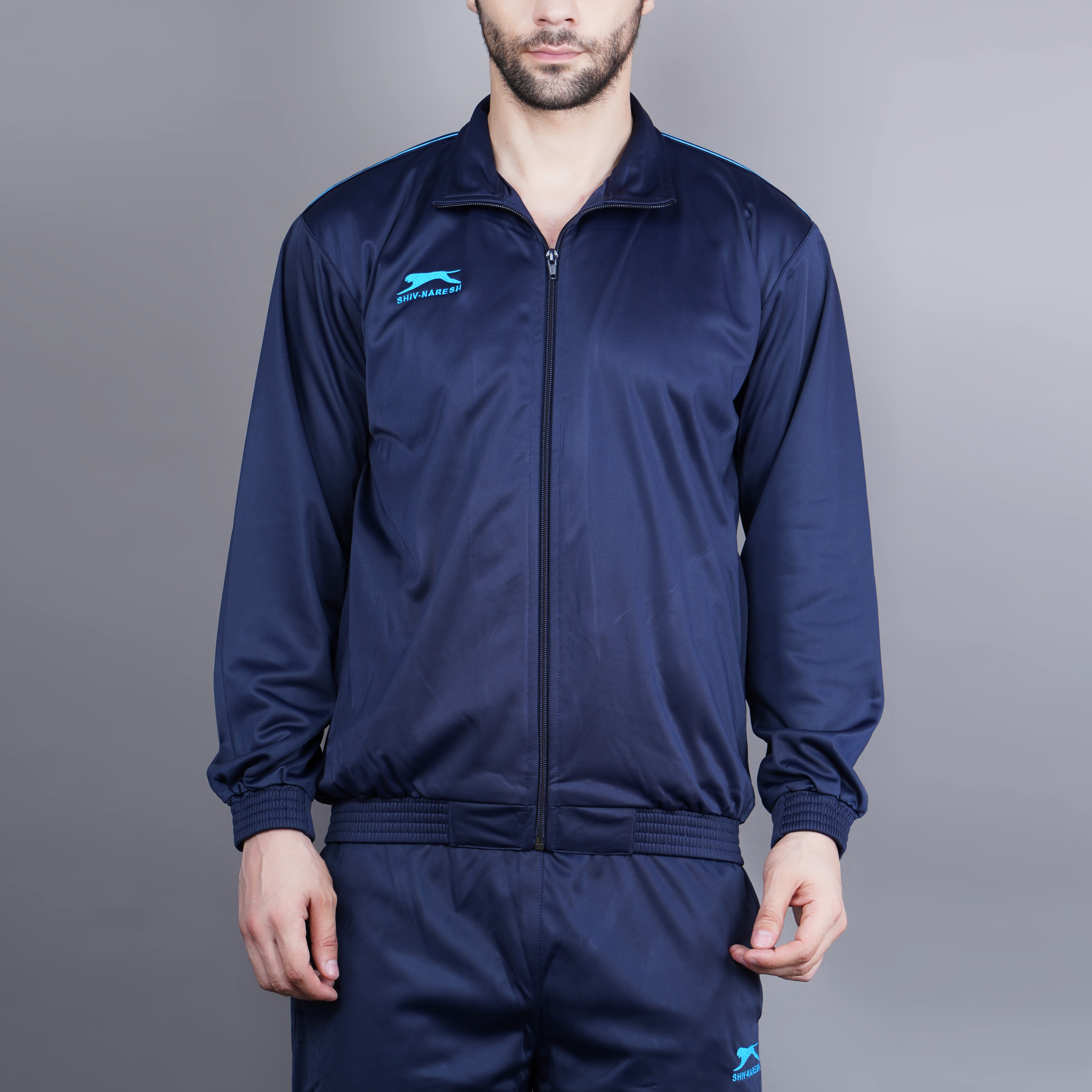Men's Tracksuit  497A-TP-Navy/Cyan-M