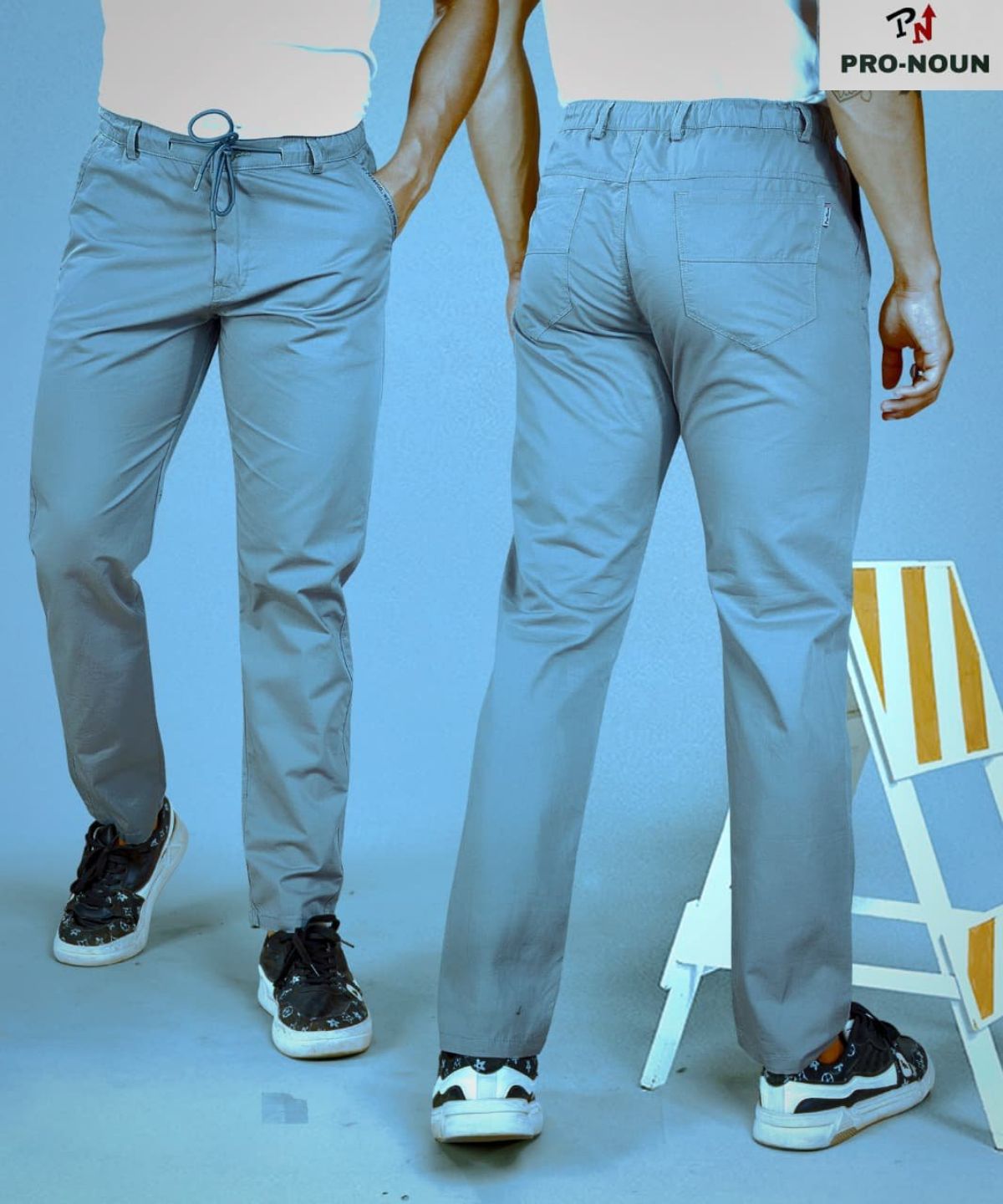 Pro-Noun Men's Lounge Wear Cotton Trackpant- D No- 1715 (4XL-6XL)-State Blue