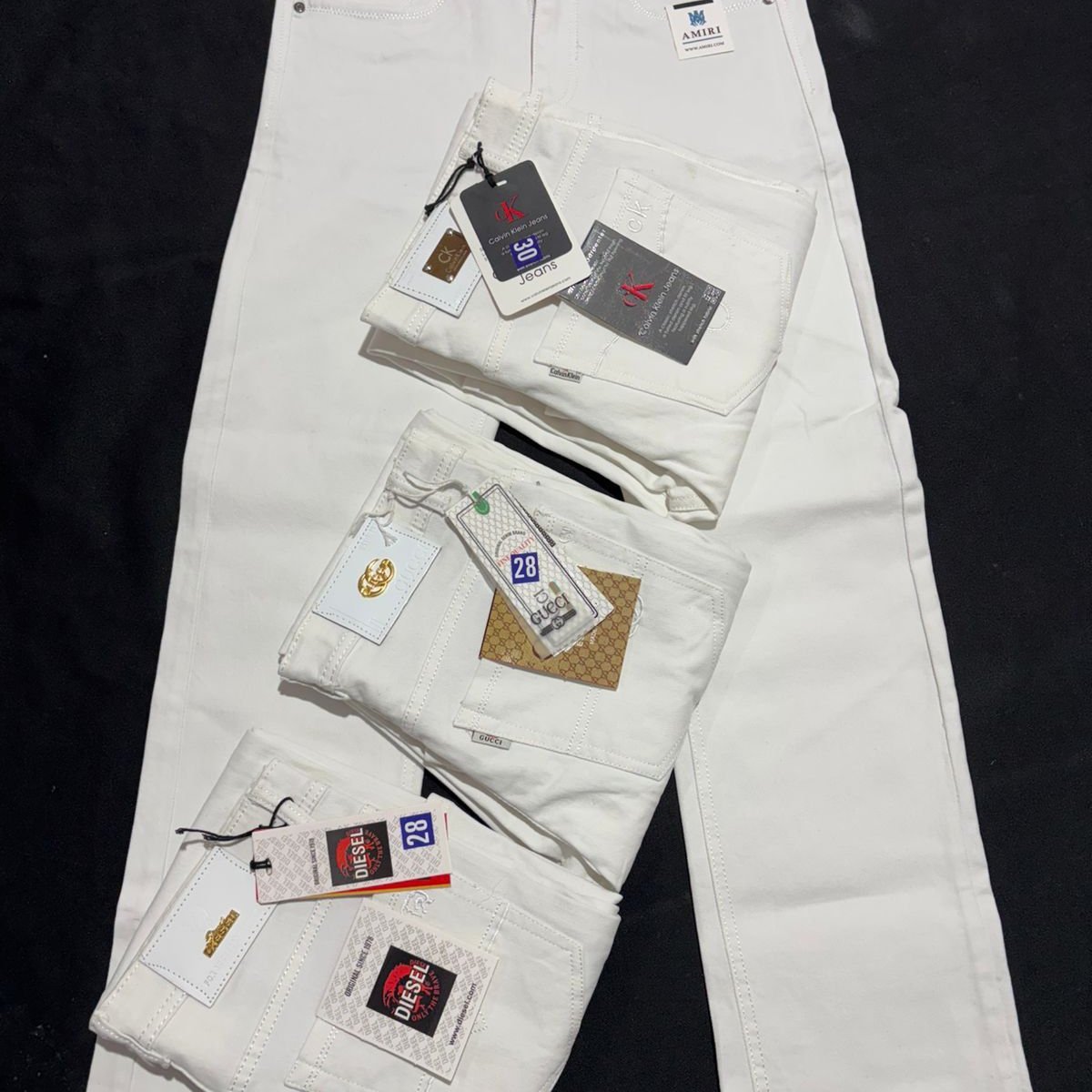 Premium Quality Straight Jeans- White