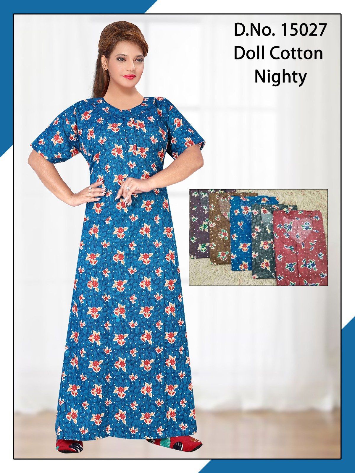 Seven Cross Women's Cotton Nighty D No- 15027