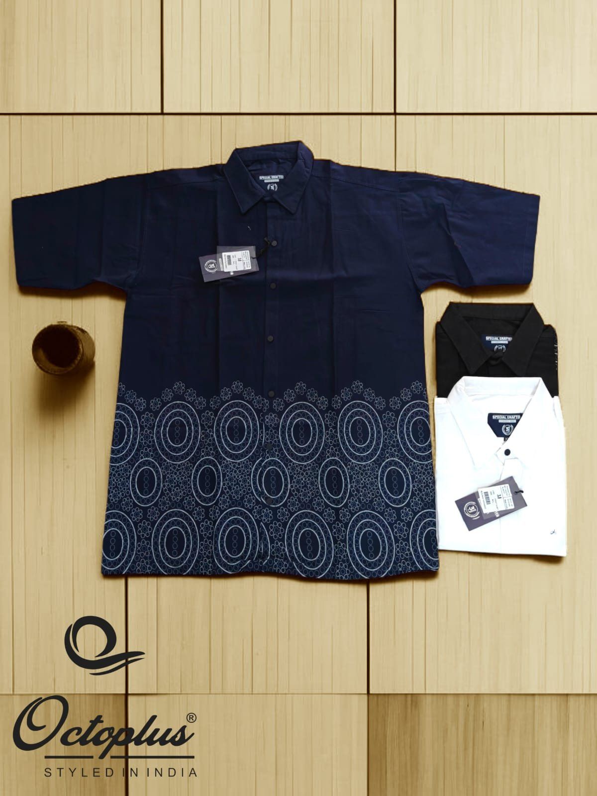 Octoplus Premium Embroidery Prints Shirt For Men half sleeve