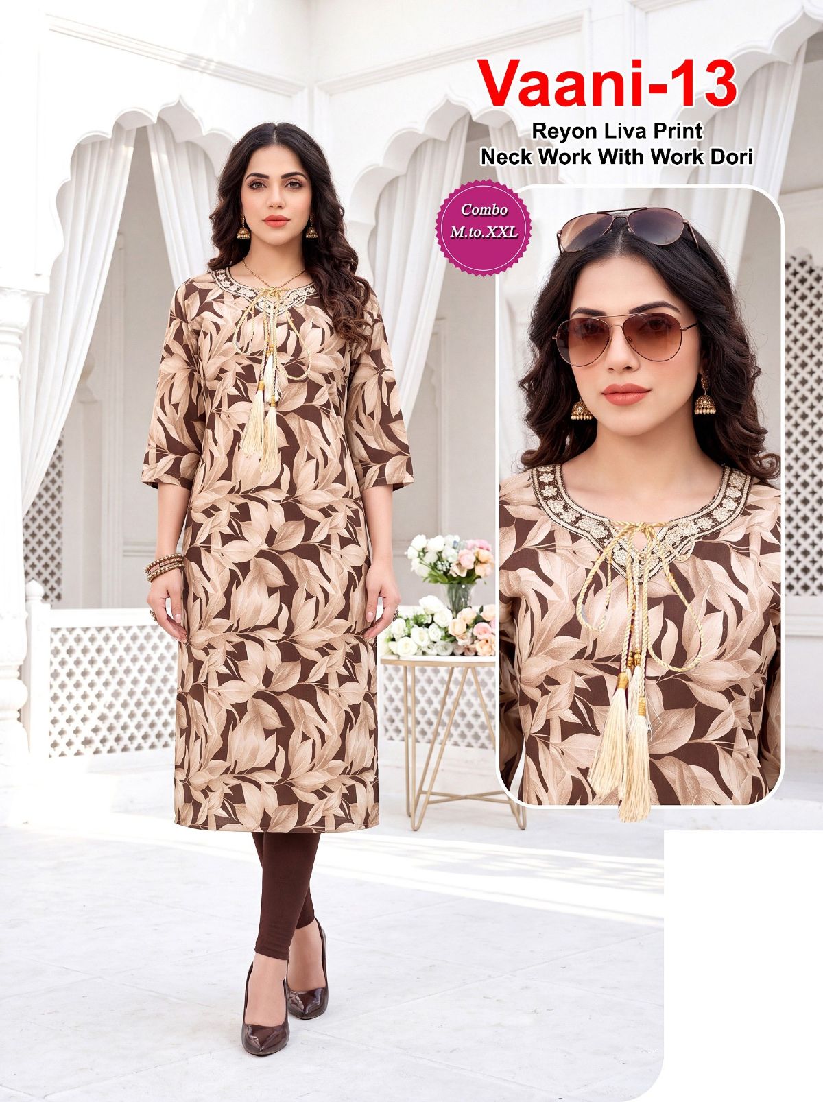 Shree Surbhi Women's Rayon Print with Dori-  Vaani-13