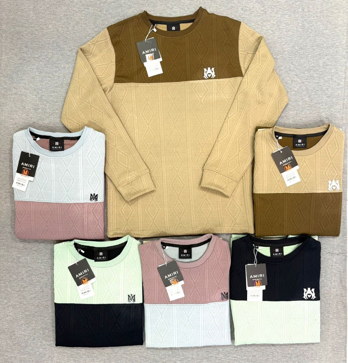 Men's Jacquard Knit Round Neck Half Sleeves T-shirts