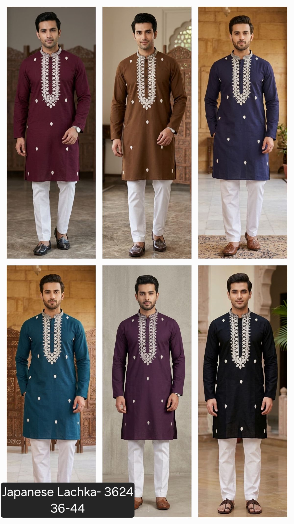 Variation Men's Ethnic Kurta Set Lachka Fabric -3624
