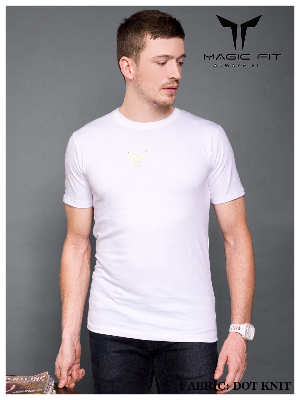 Mens Half Sleeve Round Neck Dotknit Tshirt