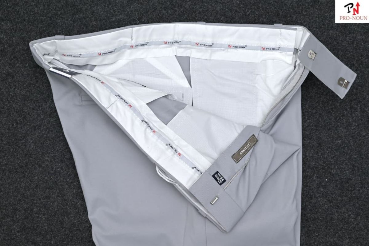 Pro-Noun Men's  Formal Trouser Pants With Adjustable belt D No- Copper Bento-(30-36)- Lt Blue