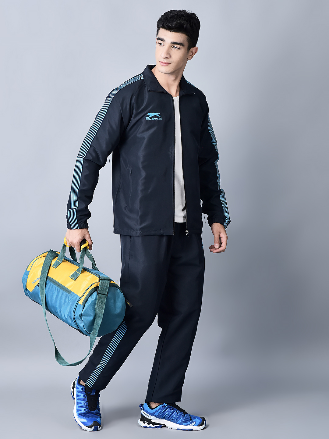Men's Tracksuit  493A-Navy/Cyan-3XL-TZ
