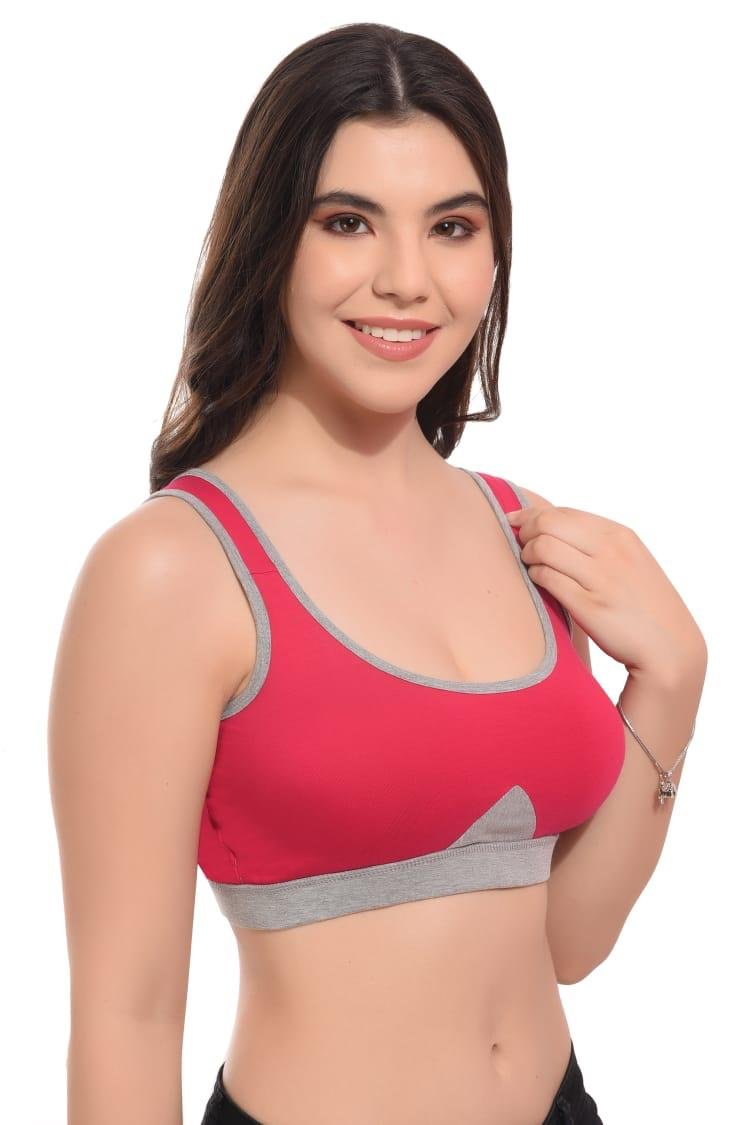 Teusy Woman Sports Bra Set-Magenta
