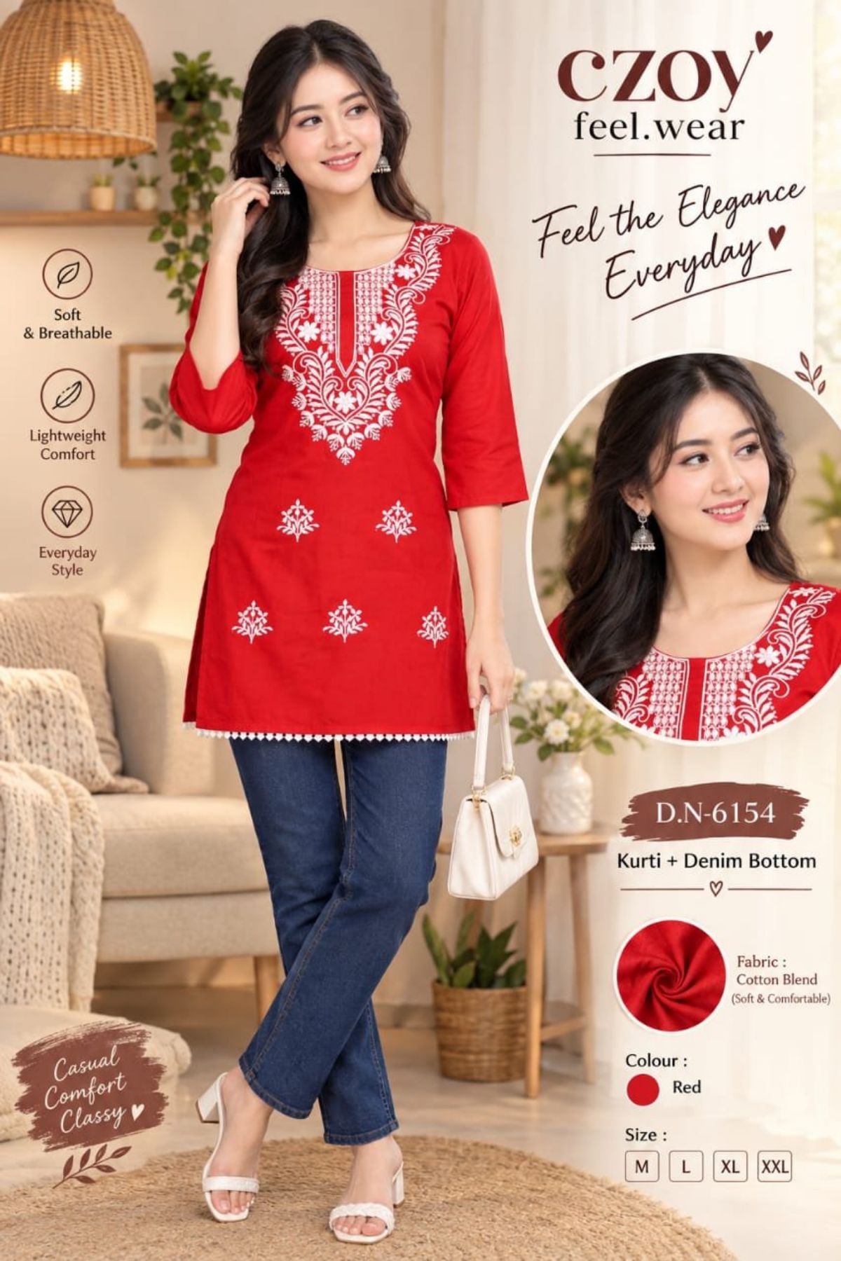 Women's Rayon Embroidery Kurti-