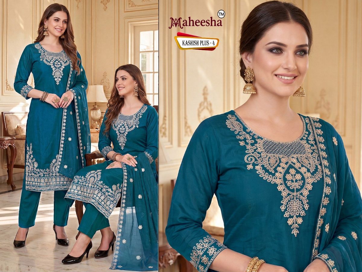 Rani Vastram Women's Ethnic Wear Suit & Bottom Set with Dupatta- Kashish Plus 4