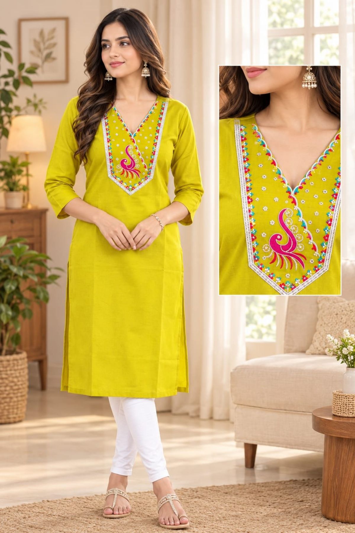 Women's Vetican Embroidery Kurtis