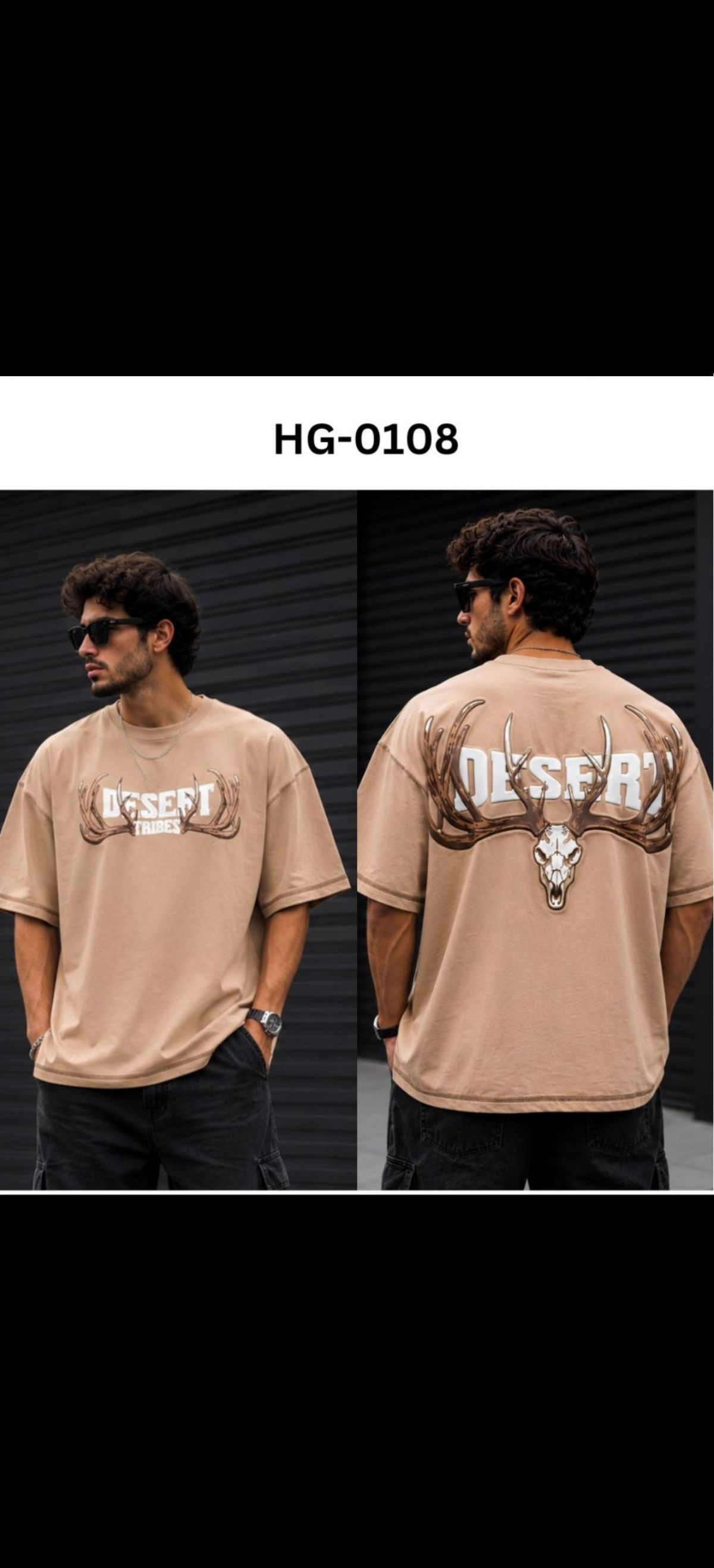 TOMHIDDLE MENS PRINTED DROP SHOULDER T-SHIRT- A4-HG-0108